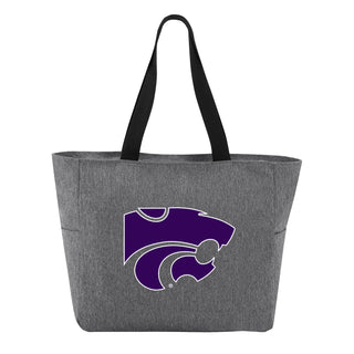 K-State Primary Logo Essential Zip Tote - Heather Grey