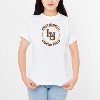 Lehigh University Mountain Hawks Distressed Circle Logo T-Shirt - White
