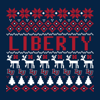 Liberty Flames Holiday Sweater Sweatshirt - Navy