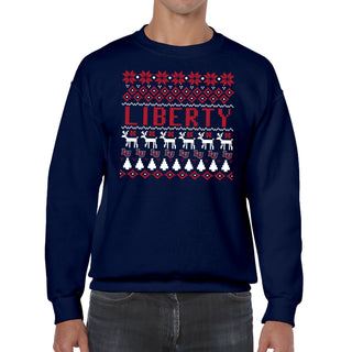 Liberty Flames Holiday Sweater Sweatshirt - Navy