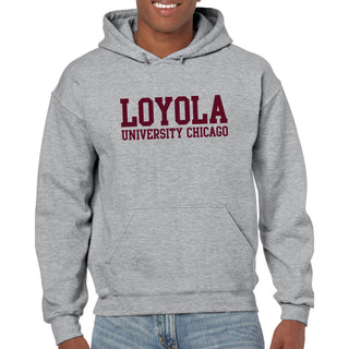 Loyola University Chicago Ramblers Basic Block Hoodie - Sport Grey