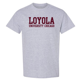 Loyola University Chicago Ramblers Basic Block Short Sleeve T-Shirt - Sport Grey