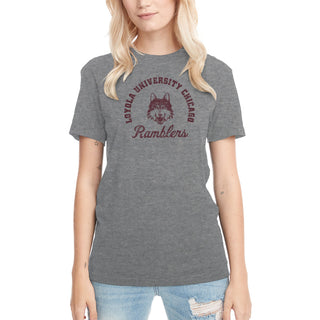 Loyola University Chicago Ramblers Retro Script Short Sleeve T Shirt - Premium Heather