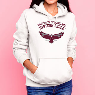 Maryland Eastern Shore Hawks Arch Logo Hoodie - White