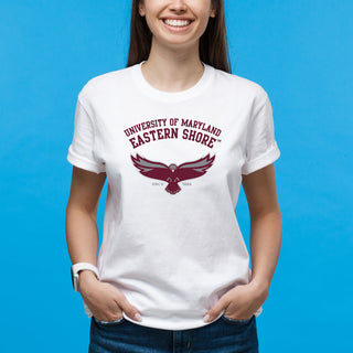 Maryland Eastern Shore Hawks Arch Logo T-Shirt - White