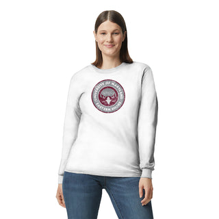 Maryland Eastern Shore Hawks Distressed Circle Logo Long Sleeve - White