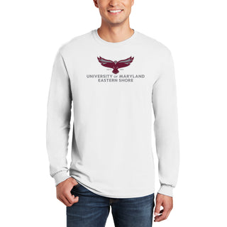 Maryland Eastern Shore Hawks Primary Logo Long Sleeve - White