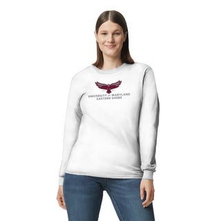 Maryland Eastern Shore Hawks Primary Logo Long Sleeve - White