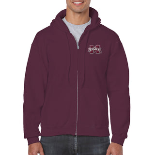 Mississippi State Bulldogs Primary Logo LC EMB Zip Hoodie - Maroon
