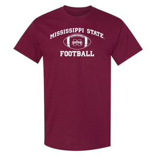 Mississippi State Bulldogs Classic Football Arch T Shirt - Maroon
