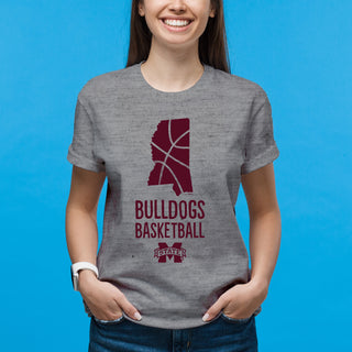 Mississippi State Bulldogs Basketball Brush State T-Shirt - Sport Grey