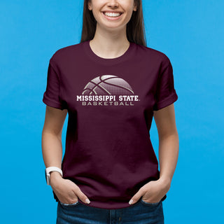 Mississippi State Bulldogs Basketball Shadow T-Shirt - Maroon
