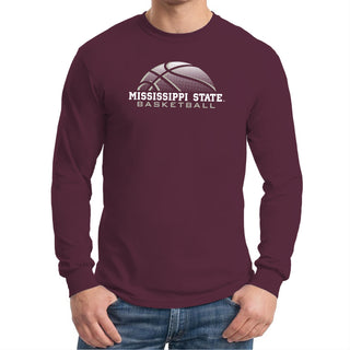 Mississippi State Bulldogs Basketball Shadow Long Sleeve - Maroon