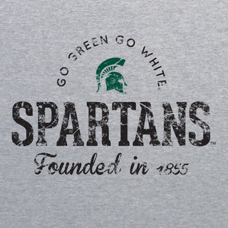 Michigan State University Spartans Established Arch Short Sleeve T Shirt - Sport Grey