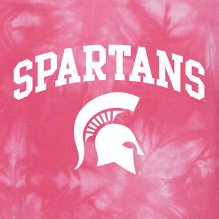 Michigan State Arch Logo Midweight Tie-Dyed Hoodie - Tie Dye Pink