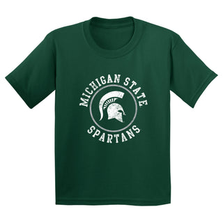Michigan State Distressed Circle Logo Youth T-Shirt