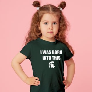 Michigan State Born Into This Toddler T-Shirt - Forest