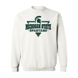 Michigan State Spartans Football Triangle Crewneck Sweatshirt - White