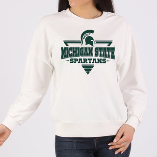 Michigan State Spartans Football Triangle Crewneck Sweatshirt - White