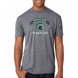 MSU Ribbon Arc NLA Triblend T-Shirt - Premium Heather