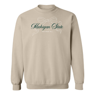 MSU Delicate Bow Crewneck Sweatshirt - Sand