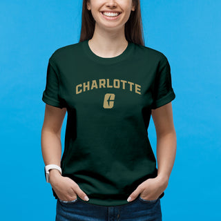 UNC Charlotte Forty-Niners Arch Logo Short Sleeve T Shirt - Forest