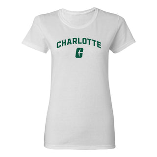 UNC Charlotte Forty-Niners Arch Logo Womens Short Sleeve T Shirt - White