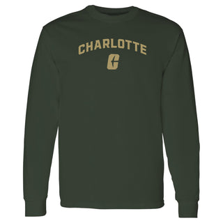 UNC Charlotte Forty-Niners Arch Logo Long Sleeve T Shirt - Forest