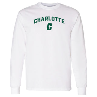 UNC Charlotte Forty-Niners Arch Logo Long Sleeve T Shirt - White