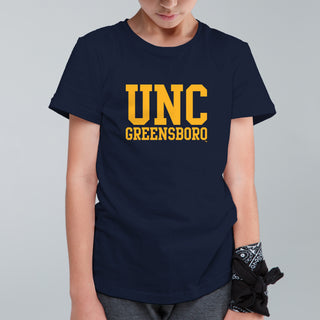 UNC Greensboro Spartans Basic Block Youth T-Shirt - Navy