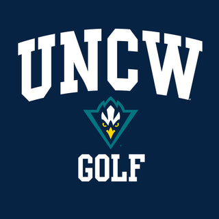 UNC Wilmington Seahawks Arch Logo Golf T-Shirt - Navy