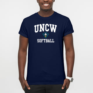 UNC Wilmington Seahawks Arch Logo Softball T-Shirt - Navy