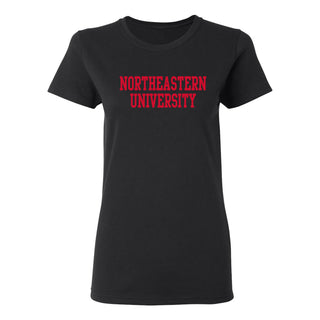 Northeastern University Basic Block Womens T-Shirt - Black