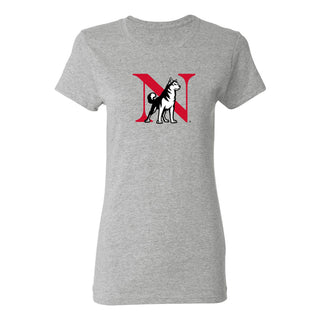 Northeastern University Primary Logo Womens T-Shirt - Sport Grey