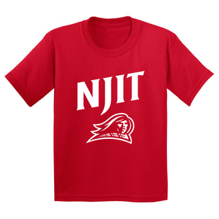 New Jersey Institute of Technology Arch Logo Short Sleeve Youth T Shirt - Red