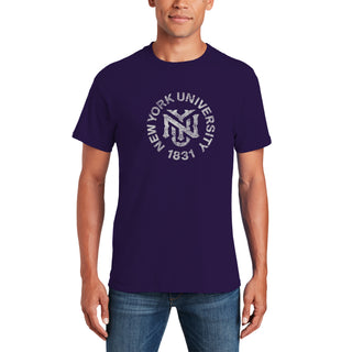 NYU Violets Distressed Circle Logo T-Shirt - Purple