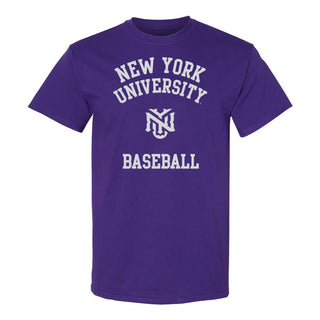 New York University Violets Arch Logo Baseball T-Shirt - Purple