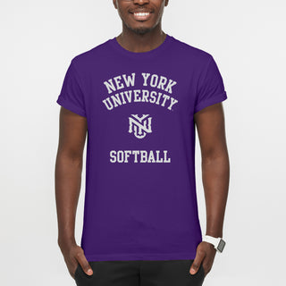 New York University Violets Arch Logo Softball T-Shirt - Purple