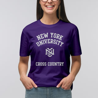 New York University Violets Arch Logo Cross Country T-Shirt - Purple
