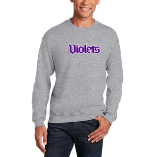 NYU Violets Wordmark Crewneck - Sport Grey