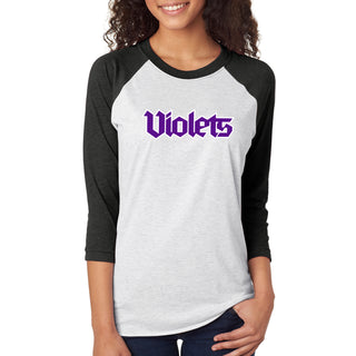 NYU Violets Wordmark 3/4-Sleeve Raglan T-Shirt