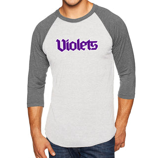 NYU Violets Wordmark 3/4-Sleeve Raglan T-Shirt