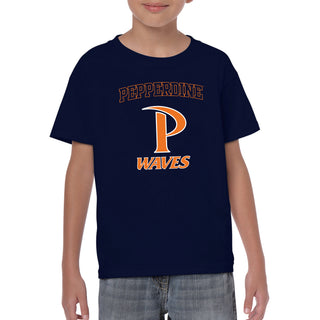 Pepperdine University Waves Arch Logo Youth T-Shirt - Navy