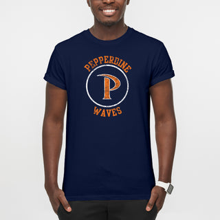 Pepperdine University Waves Distressed Circle Logo T-Shirt - Navy