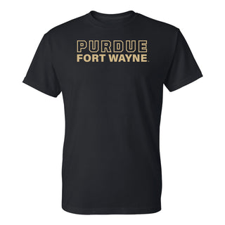 Purdue University Fort Wayne Mastodons Basic Block Short Sleeve T Shirt - Black