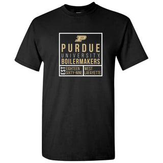 Purdue Box Label T Shirt - Black