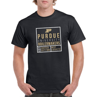 Purdue Box Label T Shirt - Black