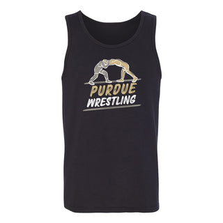 Purdue Wrestling Sketch Tank Top - Black
