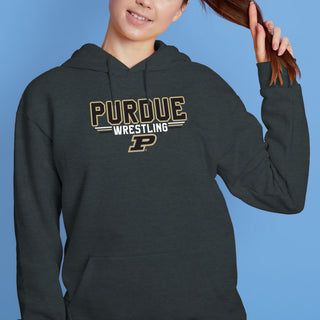 Purdue Wrestling Top Flight Hoodie - Dark Heather