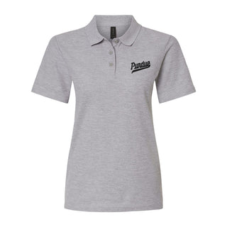 Purdue Script EMB Womens Softstyle Pique Polo